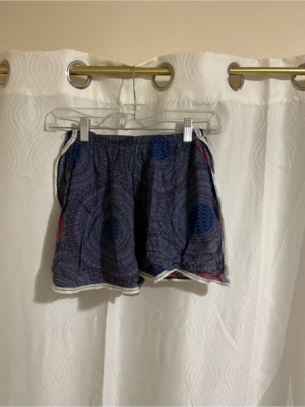 Women’s Navy Blue Printed Swim Coverup Shorts